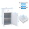 White Freestanding Bathroom Cabinet with Drawer and Adjustable Shelf